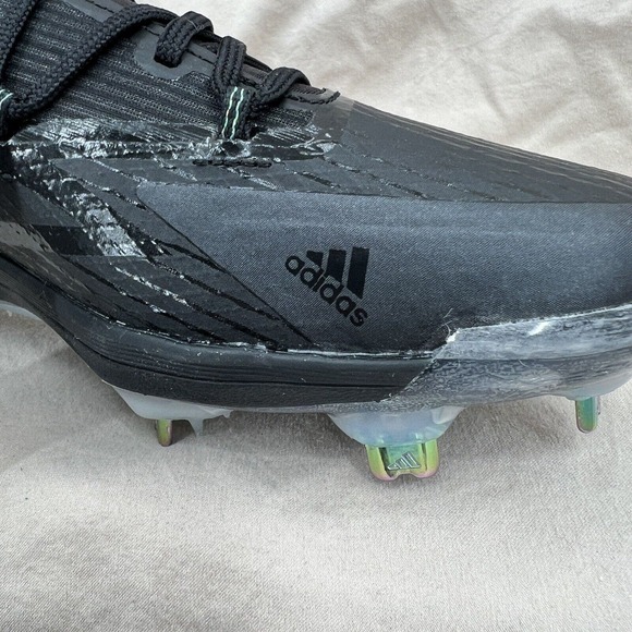 Adidas Baseball Cleats Mens/Boys 6.5 Black Adizero Afterburner 8 Softball Metal‎ - Picture 2 of 6